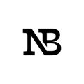 Monogram typography company linear logo letter NB