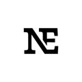 Monogram typography company linear logo letter NE