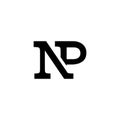 Monogram typography company linear logo letter NP