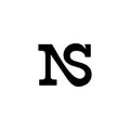 Monogram typography company linear logo letter NS