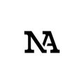 Monogram typography company linear logo letter NA