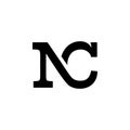 Monogram typography company linear logo letter NC