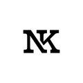 Monogram typography company linear logo letter NK