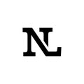 Monogram typography company linear logo letter NL