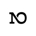 Monogram typography company linear logo letter NO