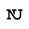 Monogram typography company linear logo letter NU