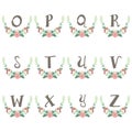 Monogram Wreath Table Card O to Z