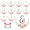 Monogram Wreath Table Card Q to Z