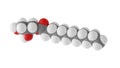 monolaurin molecule, monoglyceride, molecular structure, isolated 3d model van der Waals