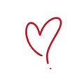 Monoline Heart love logo sign. Design flourish element for valentine card. Vector illustration. Romantic symbol wedding Royalty Free Stock Photo
