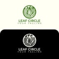 Monoline Leaf Circle logo Vector Illustration . suitable for your brand