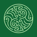 Monoline Ornament Vector Logo, nature Leaf badge, plant tropic creative emblem Design