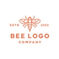 Monoline Queen Bee Logo vector design graphic emblem Royalty Free Stock Photo