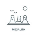 Monolith,megalith,easter land vector line icon, linear concept, outline sign, symbol