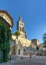 Monolithic church in the streets of Saint Emilion - France