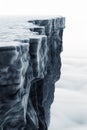 Monolithic Cliffs Above Clouds. Generative ai