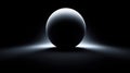 Monolithic sphere illuminated by single directional light creating strong rim reflection and dramatic abstract geometry Royalty Free Stock Photo