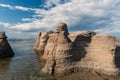 Monoliths close view in Mingan Royalty Free Stock Photo