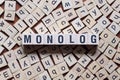 Monolog word concept on cubes Royalty Free Stock Photo