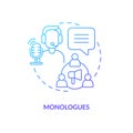 Monologues blue gradient concept icon