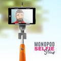 Monopod Selfie Illustration