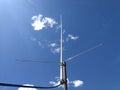 Monopole antenna in front of blue sky Royalty Free Stock Photo