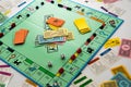 Monopoly board game in play