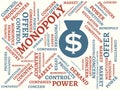 MONOPOLY - COMPETITION - image with words associated with the topic MONOPOLY, word cloud, cube, letter, image, illustration Royalty Free Stock Photo