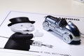 Monopoly games car and joker Royalty Free Stock Photo