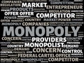 MONOPOLY - image with words associated with the topic MONOPOLY, word cloud, cube, letter, image, illustration Royalty Free Stock Photo