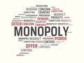 MONOPOLY - image with words associated with the topic MONOPOLY, word cloud, cube, letter, image, illustration Royalty Free Stock Photo