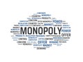 MONOPOLY - image with words associated with the topic MONOPOLY, word cloud, cube, letter, image, illustration Royalty Free Stock Photo