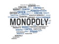 MONOPOLY - image with words associated with the topic MONOPOLY, word cloud, cube, letter, image, illustration Royalty Free Stock Photo