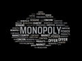 MONOPOLY - image with words associated with the topic MONOPOLY, word cloud, cube, letter, image, illustration Royalty Free Stock Photo