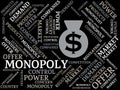 MONOPOLY - image with words associated with the topic MONOPOLY, word cloud, cube, letter, image, illustration Royalty Free Stock Photo