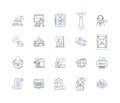 Monopoly oligopoly line icons collection. onopoly, Domination, Control, Exclusivity, Supremacy, Monopolization, Power