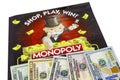 Monopoly board game sweepstakes cash money entertainment Royalty Free Stock Photo