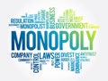 Monopoly word cloud collage, business concept background