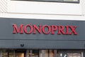 Monoprix logo on Monoprix store