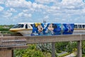 Monorail Gold 50th celebration train at Disney World resort