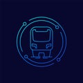 monorail train icon, linear design Royalty Free Stock Photo