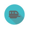 Monorail, train, transport long shadow icon. Simple glyph, flat vector of transport icons for ui and ux, website or mobile Royalty Free Stock Photo