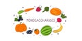 Monosaccharides-containing food. Groups of healthy products containing vitamins and minerals. Set of fruits, vegetables Royalty Free Stock Photo