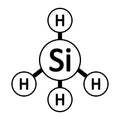 Monosilane molecule icon Royalty Free Stock Photo