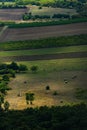 Monoszlo country side aerial view. Hungarian summer rural landscape