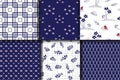 Monotone blue set collection seamless pattern for decorative,fabric,textile,print or wallpaper