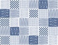 Monotone Hand drawn geometric seamless regular patterns set, collection. Doodle, uneven artistic lines