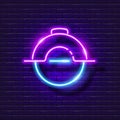 Monowheel neon sign. The concept of electric urban transport.