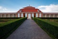 Monplaisir Palace in the Lower Park of Peterhof in Saint Petersburg, Russia Royalty Free Stock Photo