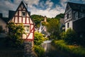 The beautiful and enchanted village of Monreal am Elzbach with German half-timbered houses Royalty Free Stock Photo